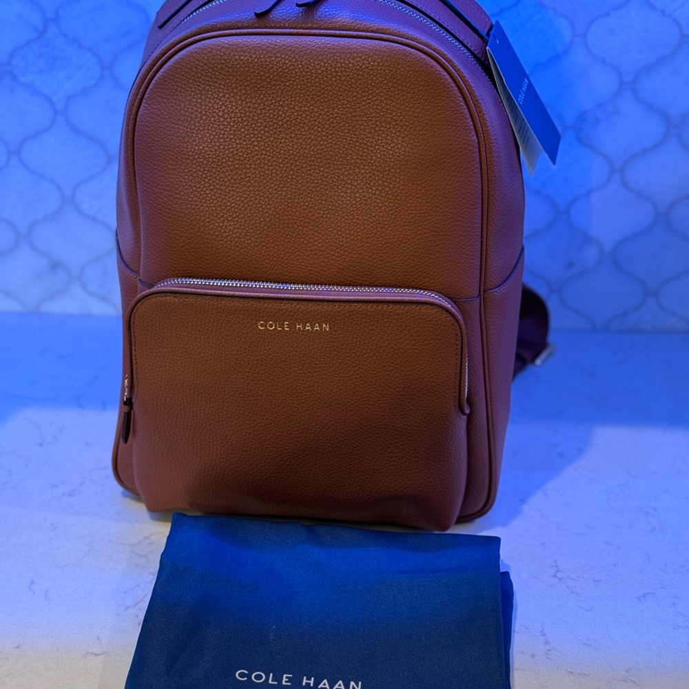 Cole Haan Tan Leather Backpack